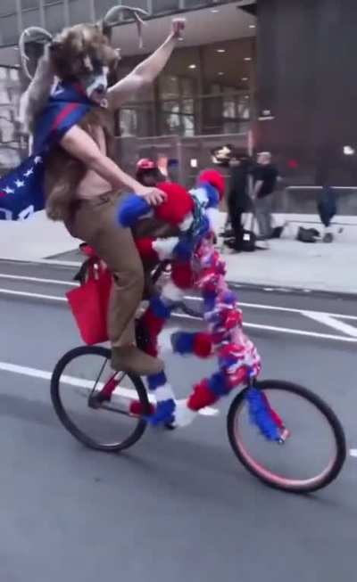 QAnon Shaman Vs Sneak Attack From A Skateboard