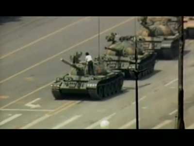 just found a video footage of Tank Man