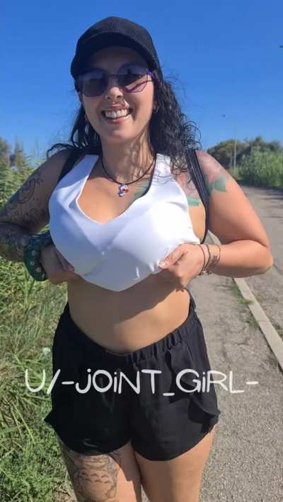 Hitchhiker needs a ride, maybe this will convince you to stop (OC)