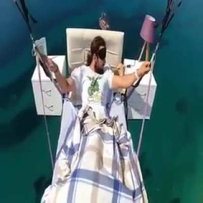 flying bed, feeling great.