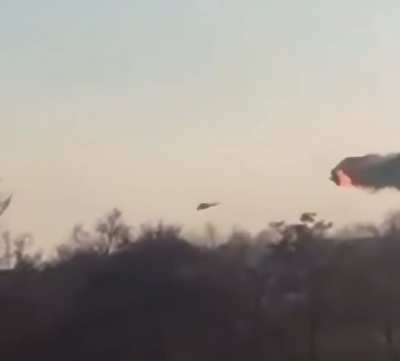 deblured, stabilized video of cinematic fall of Russian helicopter