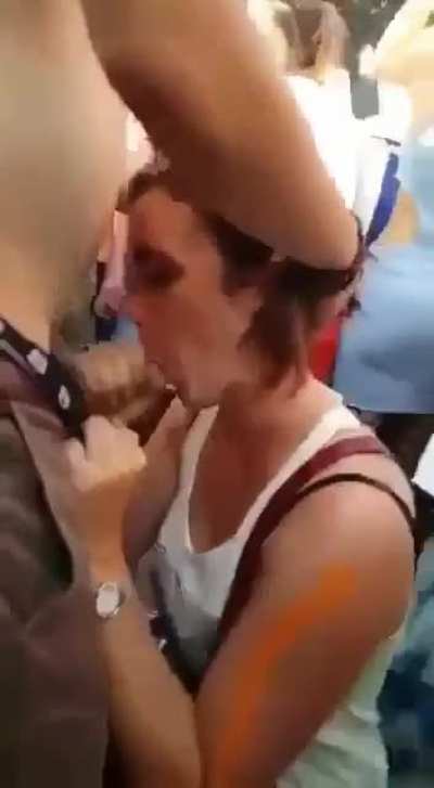 Giving A Blowjob To Buddy At Concert!