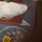 To cut a crayon in half