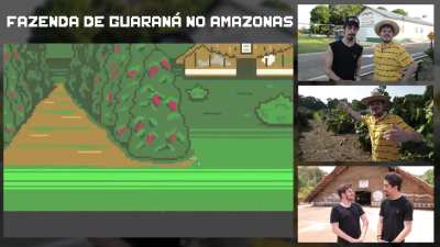 Finalizei o 4° Cenário (e último até o lançamento) do meu JOGO DO COISA NOSSA! É a Fazenda de Guaraná e outros lugares das 