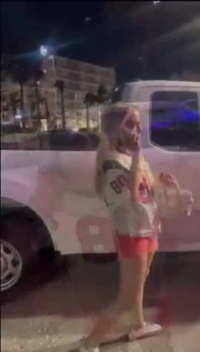Racist white woman confronted after she gets beat up outside LGBT bar in St. Petersburg, Florida for using multiple slurs 