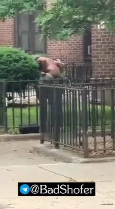 two guys fighting