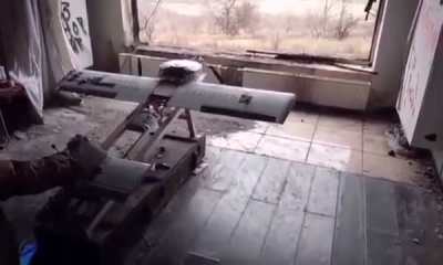 Experimental Russian tank mine drone delivery system