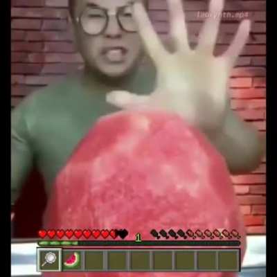 Guy unlocks ultra instinct while eating watermelon.
