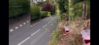 Flying blind around a corner