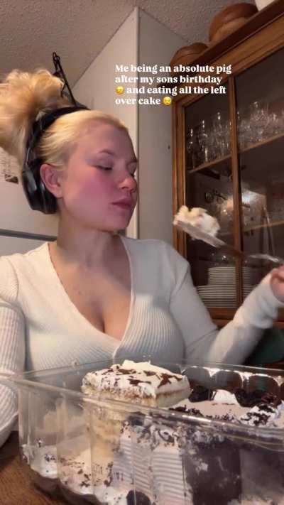 Eating cake