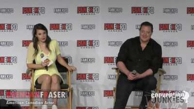 Brendan Fraser hug a fan