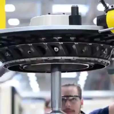 What a Rolls Royce jet engine looks like as it's assembled