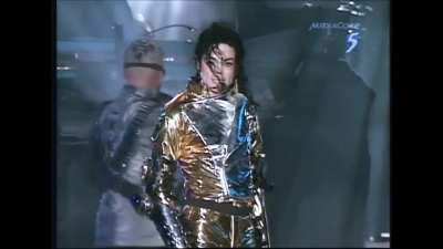 Michael Jackson using his deep voice during a performance in Copenhagen, 1997