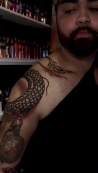 Finish Dragon Tatt, thoughts ? (Bruising hasn’t gone down yet so shading is a little dark)