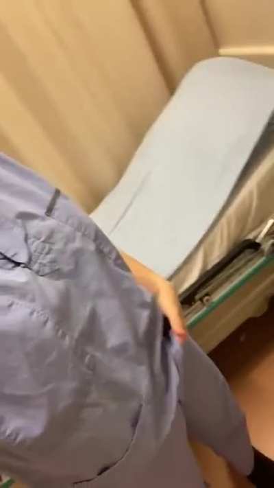 The patient on the other side of this curtain doesn’t know what he’s missing ;) [GIF]