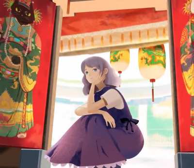 I turned my illustration into 3D! Cat door gods