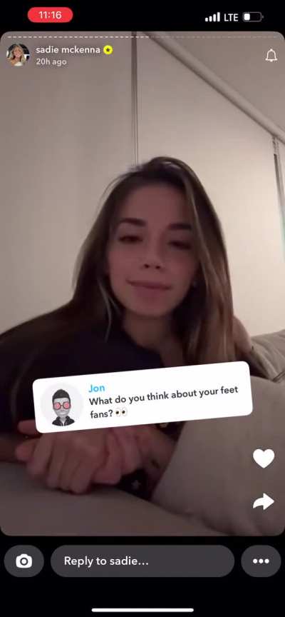 Sadie Mckenna (tiktoker, this is her snap story) Ouchhhh