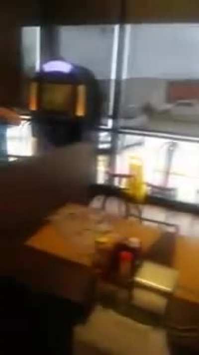 Someone LIVING in this Waffle House just fell through the ceiling!