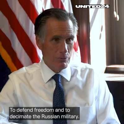 UA POV - US Senator Mitt Romney talks about how 5% of the US Defense Budget is a bargain to destroy the Russian economy