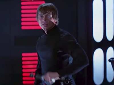 Luke throws his Saber