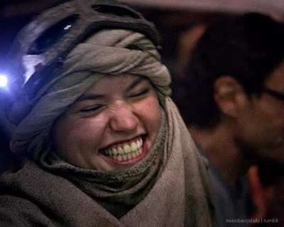 Daisy's radiant smile on the set of 