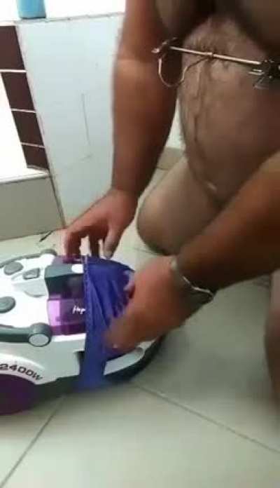 Man fucks vacuum 