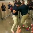 Being the fine cultured people we are on this sub, please enjoy this man breakdancing while they fight in the background set to “what a wonderful world”