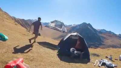 What could go wrong not tying your tent down