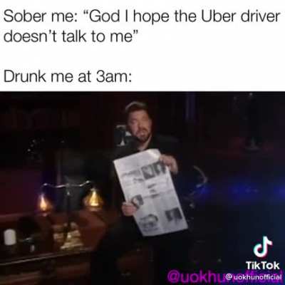 I hope the Uber driver doesn't talk to me