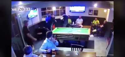 Never mess with a man lining up his shot