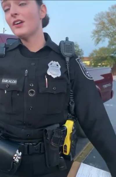 Officer B. Mealor of Dekalb County, GA, ignores damage caused in a car accident by off-duty cop and tries gaslighting the lady who got hit. Posted by @goodnbadcops on tiktok.