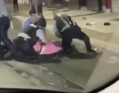 Who will ever trust the police again after this? The cop literally put that man's hand on the stick just so he could have a reason to beat him up