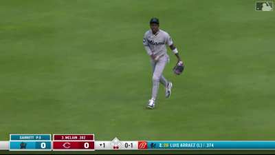 [Highlight] Jazz Chisholm Jr. shows off his athleticism with a great sliding catch to rob Matt McLain of a hit