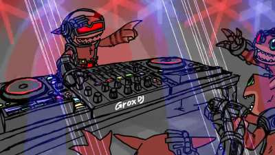 imagine a Grox club would be like after listened to their anthem… (warning: music may sounds noisy)