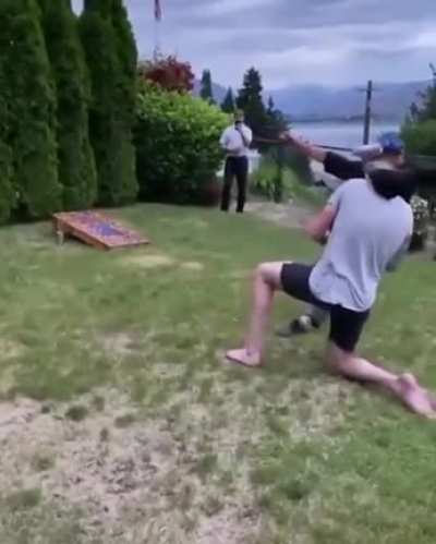 Hold my beer while I try to kick this beer