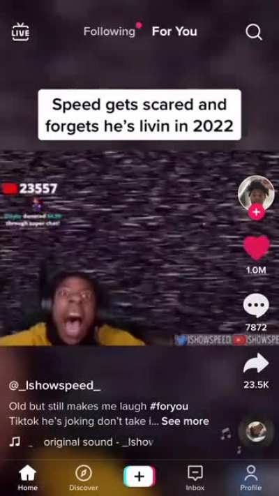 Speed forgets he’s in 2022 💀