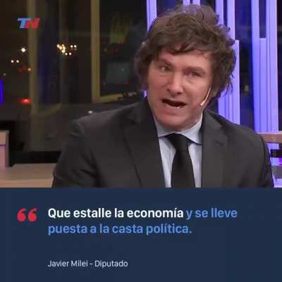 Milei,de tantos idiomas que habla, eligio habkar basado. No se pierdan estos 2 minutos.