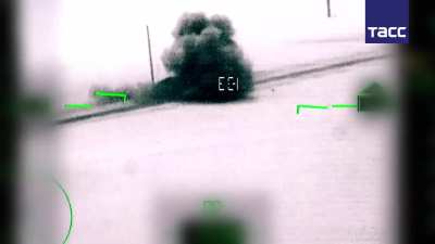 Ru Pov: Vikhr ATGM hit from a Ka-52 helicopter on a Challenger 2 in the Kursk Region