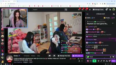 Pokemaine checks in on a friend's stream.