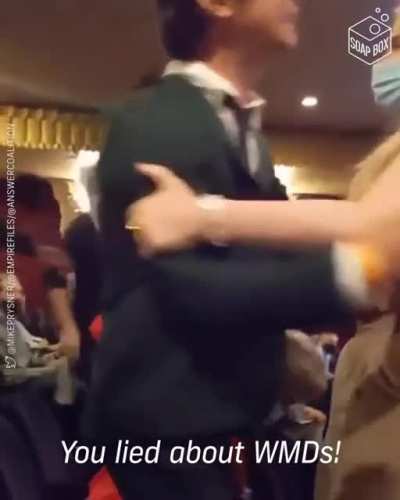 “A million Iraqis are dead because you lied, my friends are dead because you lied, you need to apologize!” - Iraq war veteran Mike Prysner confronts George W. Bush at his red carpet event