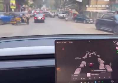 Tesla in Indian road