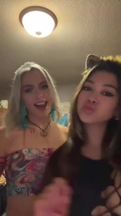 Krischelle and Ashley slutty Halloween