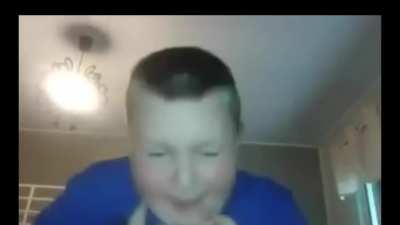 Kid drinks tabasco