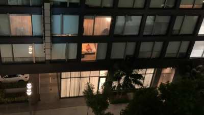 I sent my lucky cameraman across the street to record this. I wonder if anyone else caught the show.