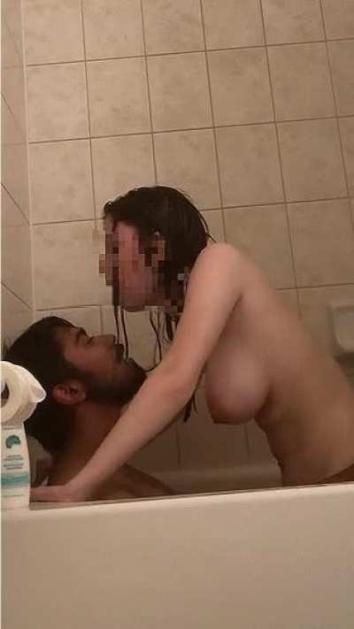 A husband messaged me from Reddit requesting to fuck his wife in his bathroom while he’s in another room. But what he didn’t know until he watched the video was that his wife wanted to ride me til I cum inside her