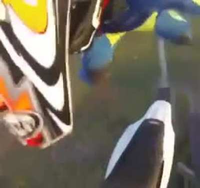Doing a motorcycle trick