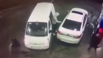 Just casually refueling his car