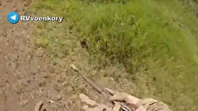 RU POV: Azov soldier's go pro footage found by O Group fighters.