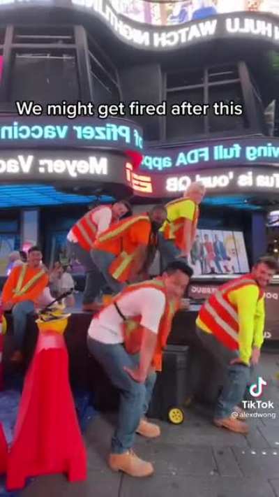 Workers bustin a move