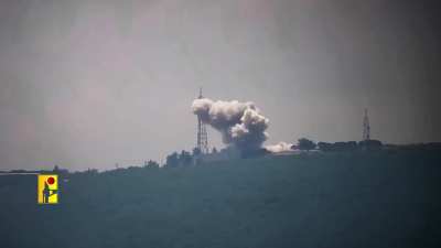 Hezbollah shelling the headquarters of the 91st Division at Biranit with one 500kg 